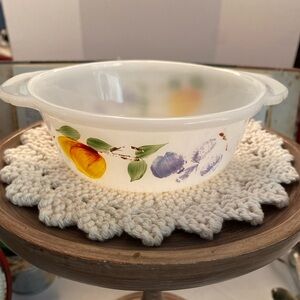🍑Fire-King Gay Fad Fruit 1-Pint Ovenware